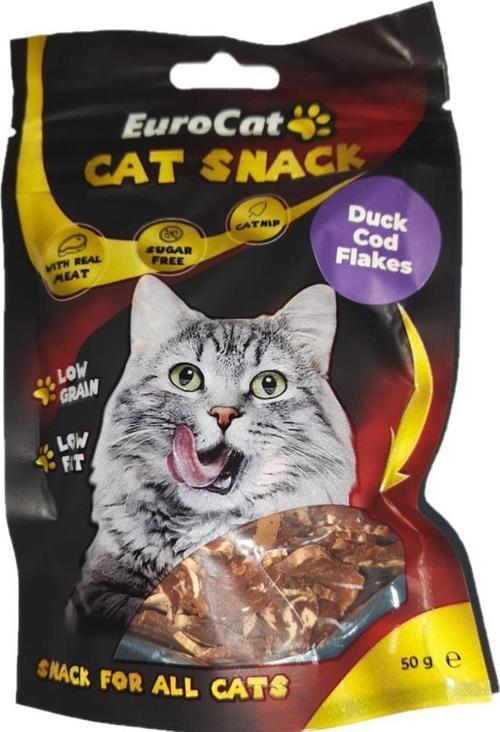 Tahılsız Şekersiz Kurutulmuş Et Cat Duck Cod Flakes Kedi Ödülü 50 Gr