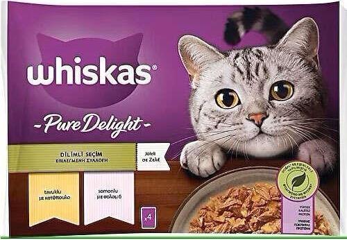 Pouch Pure Delight Jöle Içinde Tavuklu/somonlu Kedi Konservesi 85gr ( 4´lü )