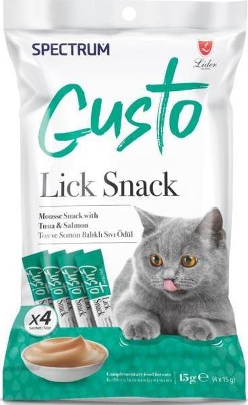 Gusto Lick Snack Ton Balığı ve Somon 4x15gr