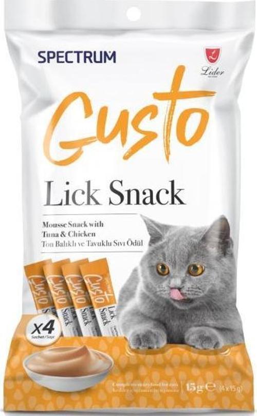 Gusto Lick Snack Ton Balığı ve Tavuklu 4x15gr