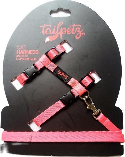 Cat Harnes Pink Ayarlanır Kedi Gezdirme Takım Tasması