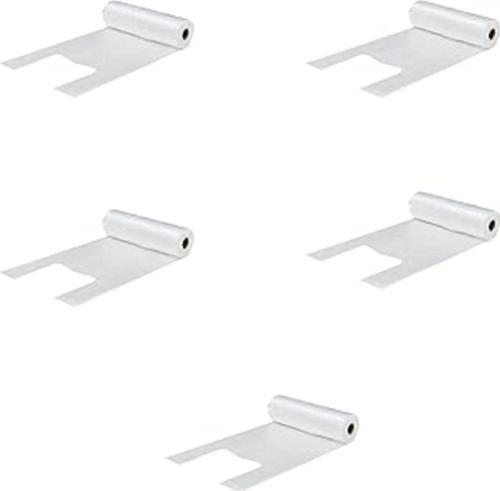 Tek Kullanımlık Market Atlet Torba Poşet - Orta Boy - Şeffaf - 200 Adetlik 5 Rulo / 1000 Torba