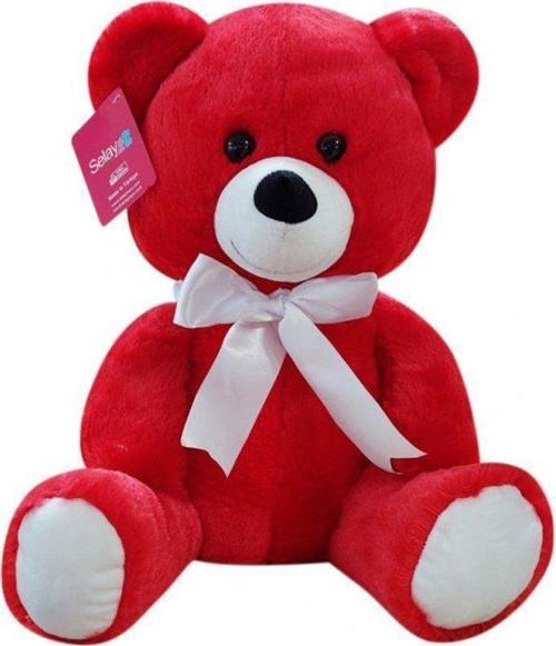 1178KR Selay, Oturan Ayı 37 cm Kırmızı