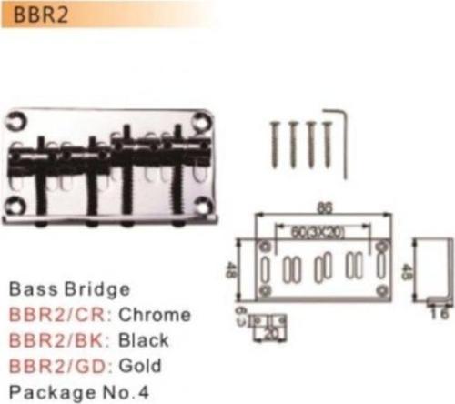 Bbr2Bk Siyah Bas Gitar Köprüsü