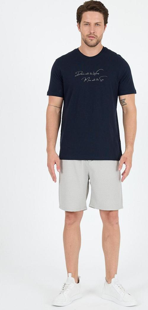 Erkek %100 Pamuk Bisiklet Yaka Kısa Kollu Baskılı T-Shirt Rahat ve Şık Günlük Erkek Tişört 0011