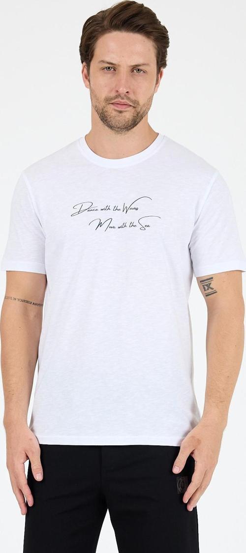 Erkek %100 Pamuk Bisiklet Yaka Kısa Kollu Baskılı T-Shirt  Rahat ve Şık Günlük Erkek Tişört 0011