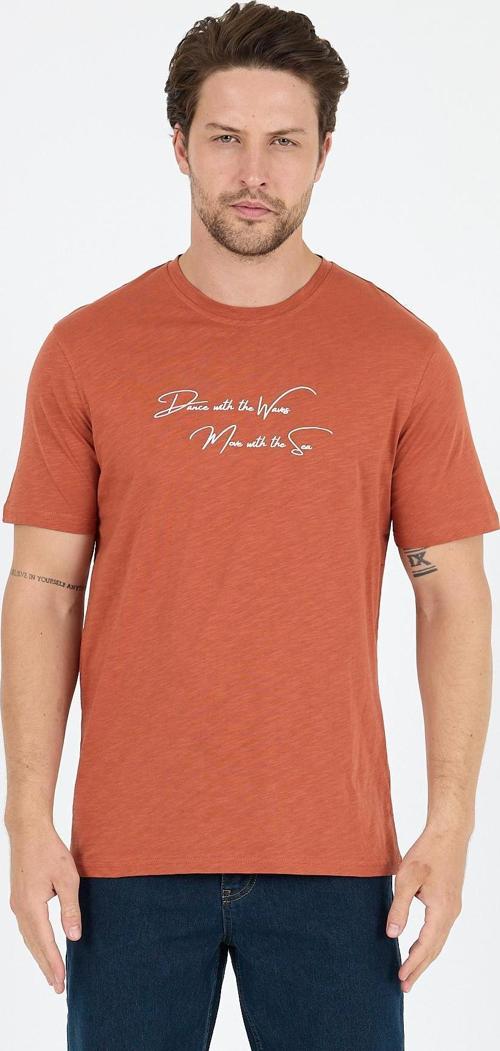 Erkek %100 Pamuk Bisiklet Yaka Kısa Kollu Baskılı T-Shirt  Rahat ve Şık Günlük Erkek Tişört 0011