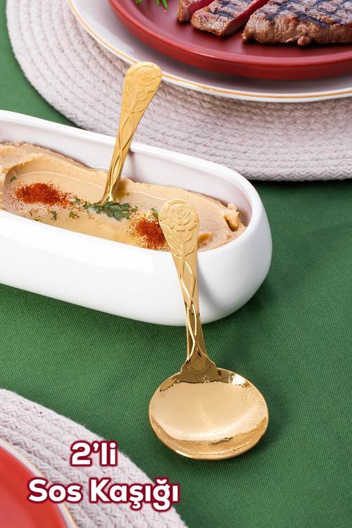 5217 Metal Gold 2li Sos Kaşığı 13cm