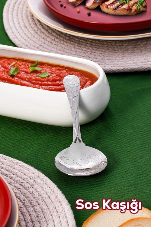 5216 Metal Gümüş 2li Sos Kaşığı 13cm