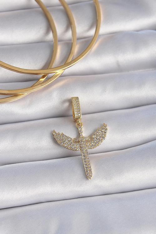 Pirinç Gold Renk Zirkon Taşlı Mikail Model Ajda
