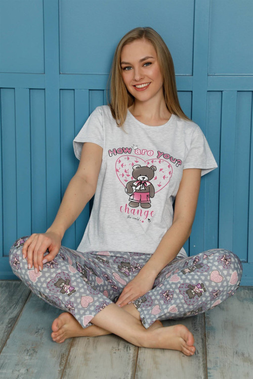 Kadın Pamuk Pijama Takım 20502G