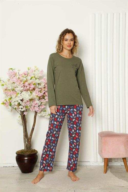 Kadın Penye Uzun Kol Pijama Takım 4101