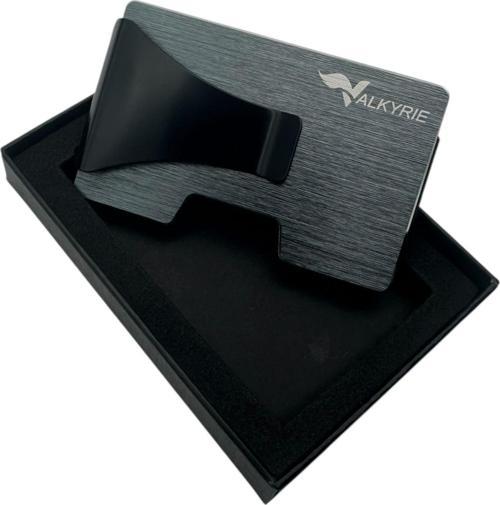 Akıllı Mekanizmalı Metal Kartlık RFID Korumalı Şık Dayanıklı 15-25 Kart Kapasiteli Cüzdan Kartlık Antrasit