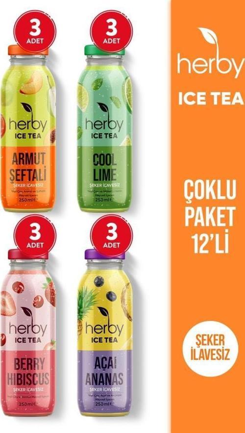 Ice Tea Soğuk Çay Şeker İlavesiz Karışık Deneme Paketi 250 ml x 12