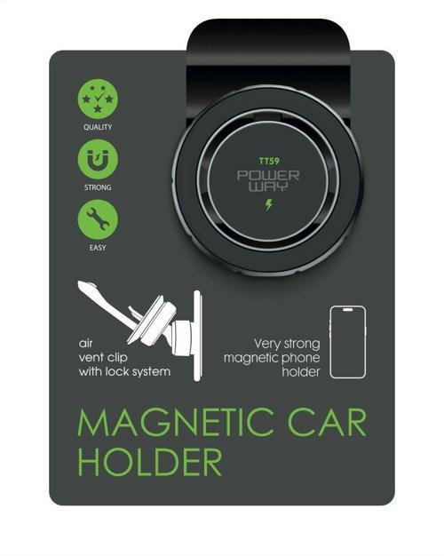 Magsafe İle Uyumlu Hava Menfezi Telefon Tutucu | Powerway TT59 | 2 Yapışkanlı Halka ile Birlikte