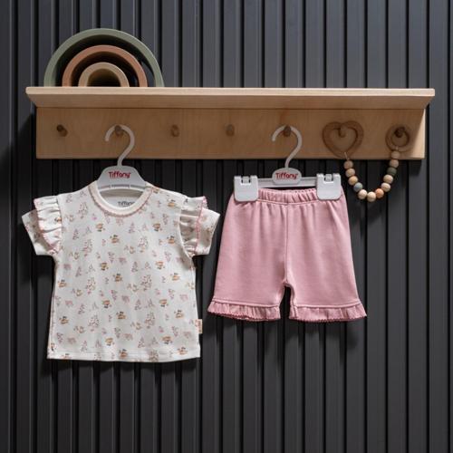 Baby Cute Cats Theme Şort Takım 34104 Ekru