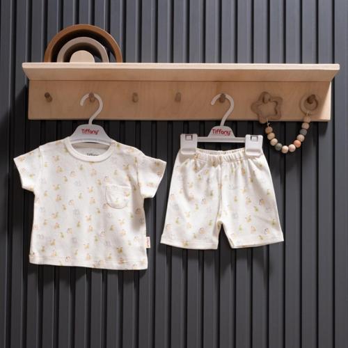 Baby Pear Jakarlı Theme Şortlu Takım 40104 Ekru