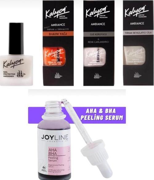 Sertleştrici Bakım Yağı Koruyucu Beyazlatıcı 4 Lü Set+joy line Kırmızı Peeling Serumu 30ml Aha %30 Bha %2
