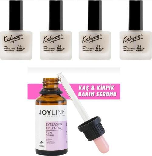 Tırnak Sertleştrici 11 Ml 4 Adet+joy line Kaş Kirpik Onarıcı,uzatıcı,besleyici Ve Güçlendirici Bakım Serumu 30ml
