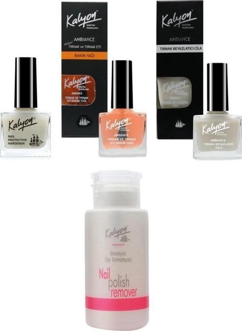 Tırnak Setleştirici+Bakım Yağı+Beyzalatıcı Cila+Pompalı Aseton 200Ml