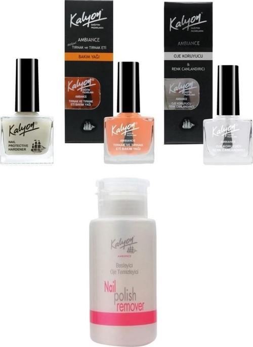Tırnak Setleştirici+Bakım Yağı+Oje Koruyucu+Pompalı Aseton 200Ml