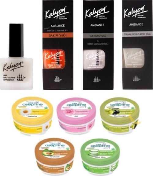 Tırnak Sertleştirici+Bakım Yağı+Oje Koruyucu+Beyazlatıcı+Cire Aseptine Krem 30Ml 5 adet Karma