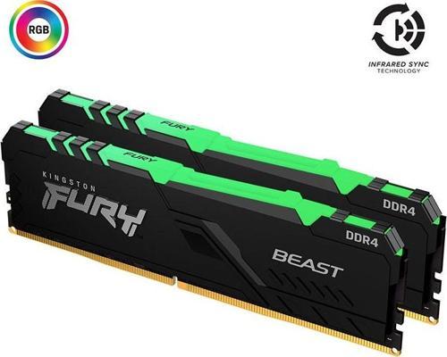 Kingston FURY Beast RGB 64GB DDR4 3200MHz CL16 Performans Ram Kit (2x32GB)