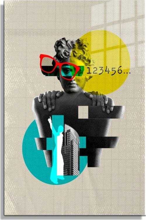 Popart Digital Sanatlar,3D Dekoratif Baskı Cam Tablo 56