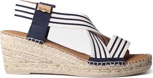 Kadın Sandalet Tina Toni Pons Ecru-Navy (Cru-Mari)