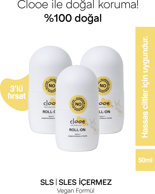 3'lü Fırsat Paketi - Doğal Roll On Unisex Ter Kokusu Önleyici (50ML) Pka002