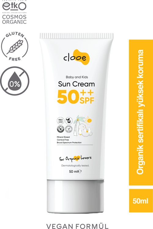 Organik Vegan Hipoalerjenik Glutensiz 50 Spf Güneş Kremi (50ML) Clooe