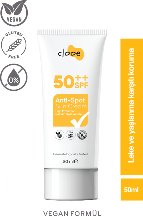 Vegan Glutensiz Leke Karşıtı 50 Spf Güneş Kremi (50ML) Clooe