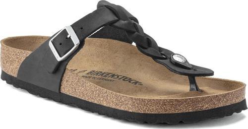 Kadın Terlik 1021349 Birkenstock GIZEH LEOI BRAIDED Black