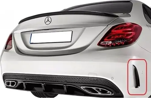 W205 C Serisi Sedan Amg - C63 Style - Arka Tampon Difüzör (Plastik) (Boyasız)