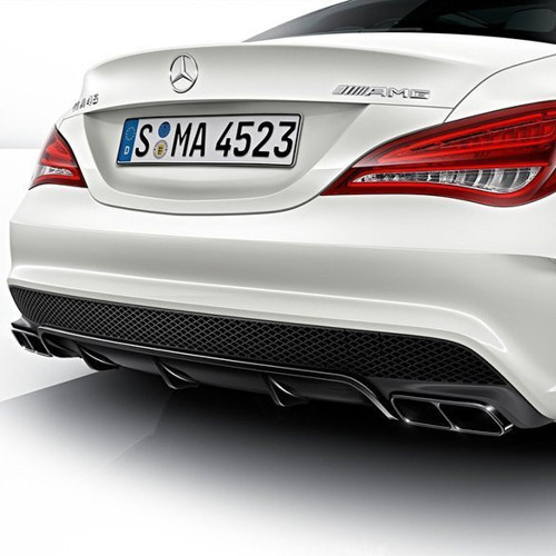 W117 Cla Serisi Amg-Cla45 Style-Arka Tampon Difüzör (Plastik) (Boyasız)
