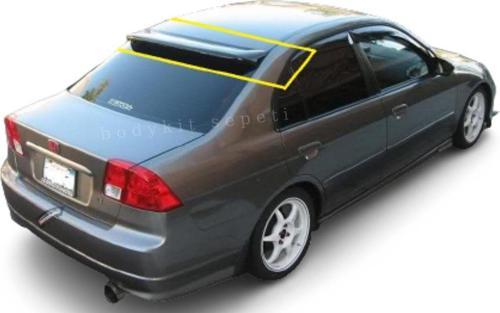 Honda Civic Vtec 2 Cam Üstü Spoiler (Plastik)(Boyasız)