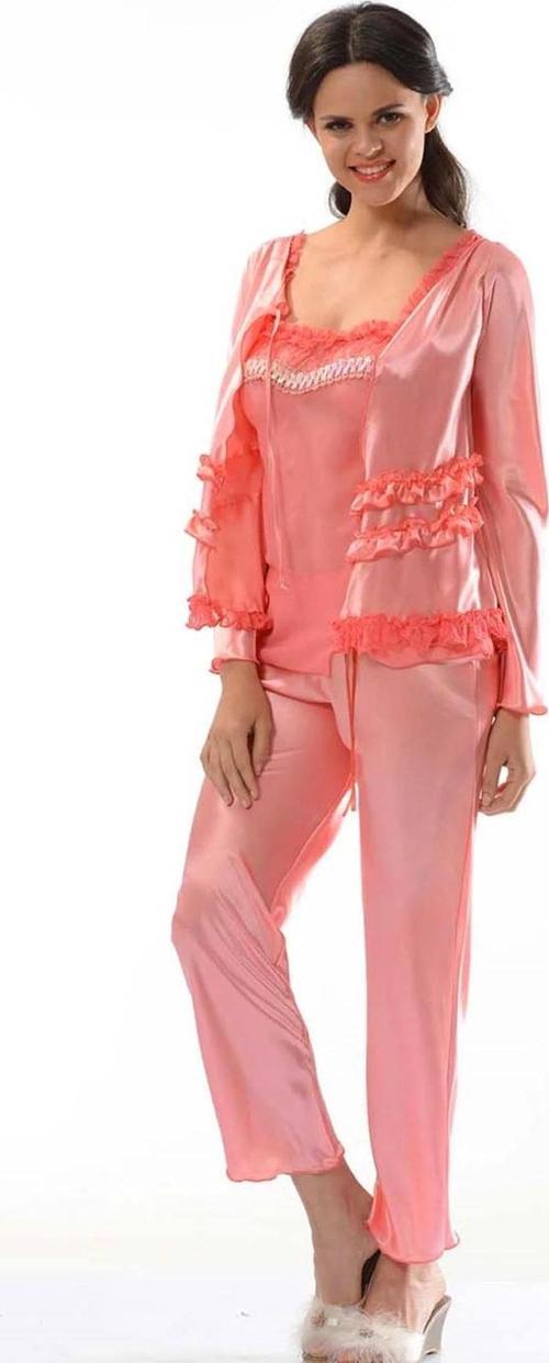 Nar Çiçeği Saten Pijama Takımı - 1413