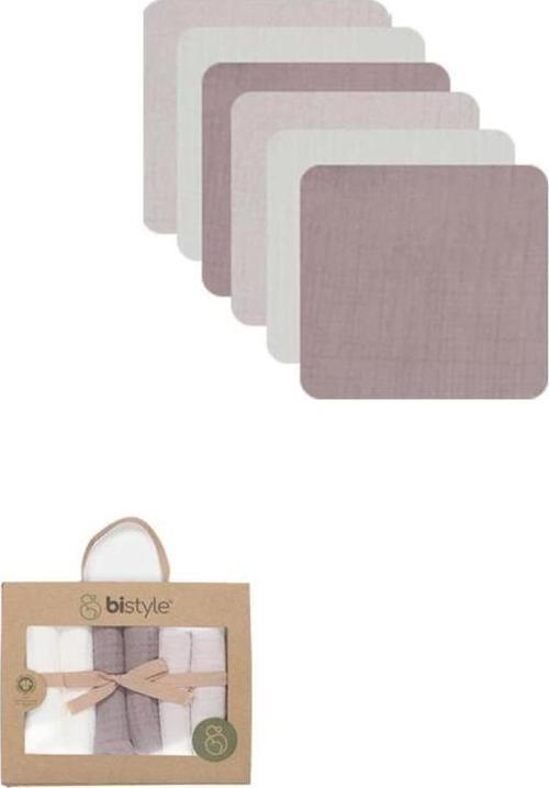 Çocuk Eğitici Gelişim Bistyle 6'lı Müslin Mendil 20x20 cm 90106 Taş Ekru Antrasit