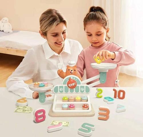 Çocuk Eğitici Oyuncak3905 SUN-Ahşap Manyetik Terazi Alışveriş Oyunu