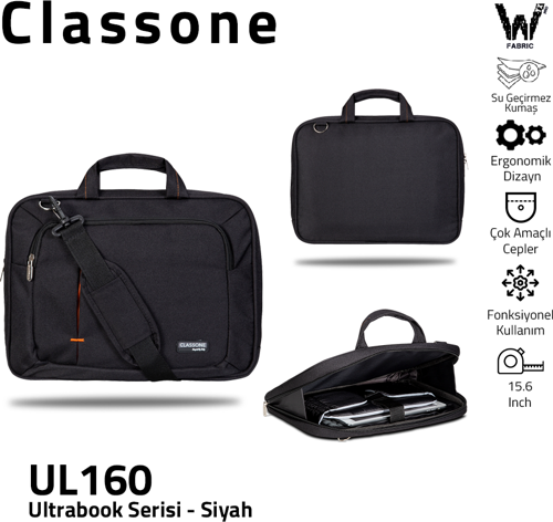 Ul160 15.6'' Ultracase Serisi Siyah Notebook Çantası