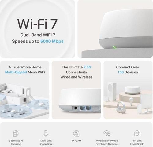 Tp-Lınk Tp-Lınk Be25 Be5000 Wıfı7 Ev Ofis Tipi Mesh Router
