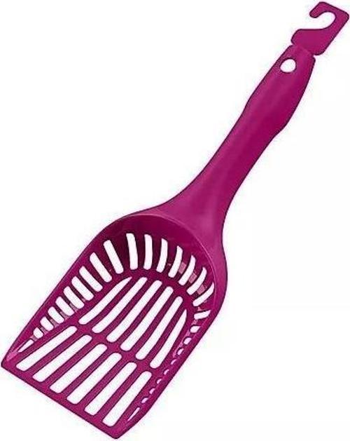 Plastik Elekli Kedi Kumu Küreği Fuşya 27 cm