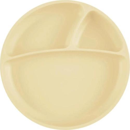 Çocuk Eğitici Oyuncak  Porsiyon Vakum Tabanlı Silikon Tabak Mellow Yellow