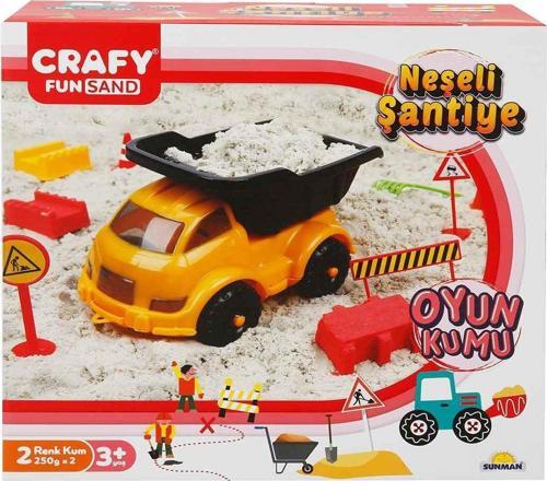 2789 Crafy Neşeli Şantiye Oyun Kumu Seti 500 g 14 Parça -Sunman