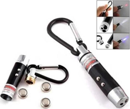 El Feneri Anahtarlık Işıklı Anahtarlık 3 Fonksyonlu Lazer Led Fener