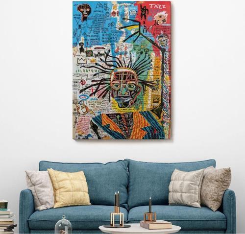 Jean Michel Basquiat Jazz King Kanvas Tablo, Jazz King Canvas Tablo-4964