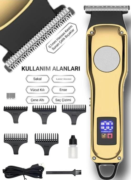 Volemi 00086 Profesyonel Sakal Ense Çizim Epilasyon Öncesi Dijital Göstergeli Tıraş Makinesi