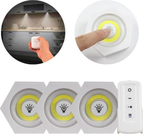 3 Lü Premium Kablosuz Led Dokunmatik Lamba Seti Köşeli Uzaktan Kumandalı Pilli Dekoratif Gece Işığı