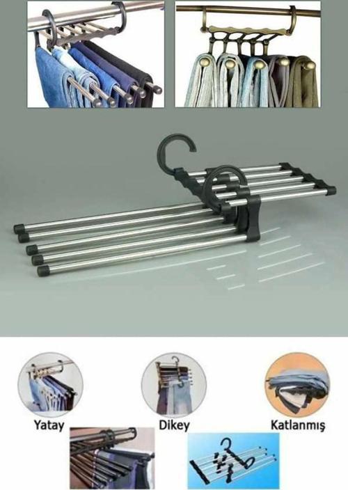 Çok Fonksiyonlu Pratik Pantolon Askısı 5 In 1 Magic Hanger