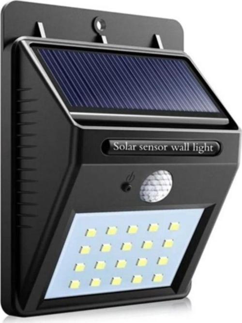 20 Led'Li Sensörlü Solar Bahçe Balkon Duvar Lambası